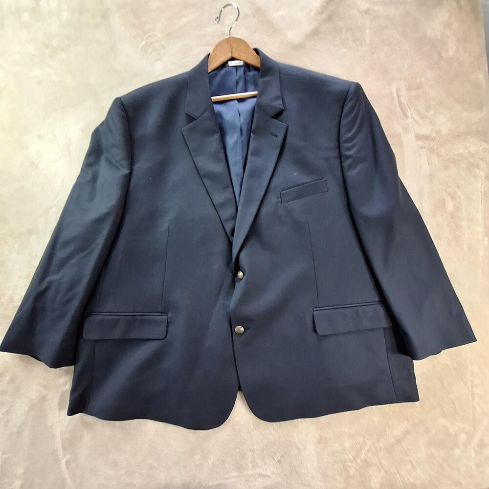 Oak Hill Blazer Mens 48R Two Button Sport Coat Gold Buttons Classic Fit Jacket